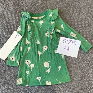 Tea Collection Green Floral Long Sleeve Dress
